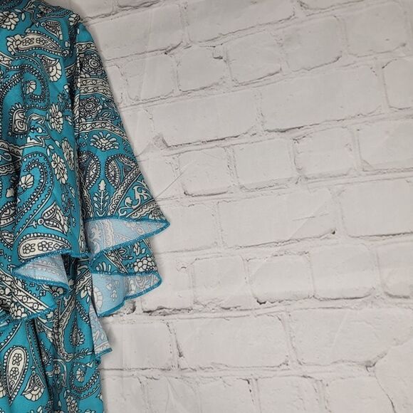 Women's Short Ruffle Sleeve Mandala Top 2XL - Picture 3 of 5